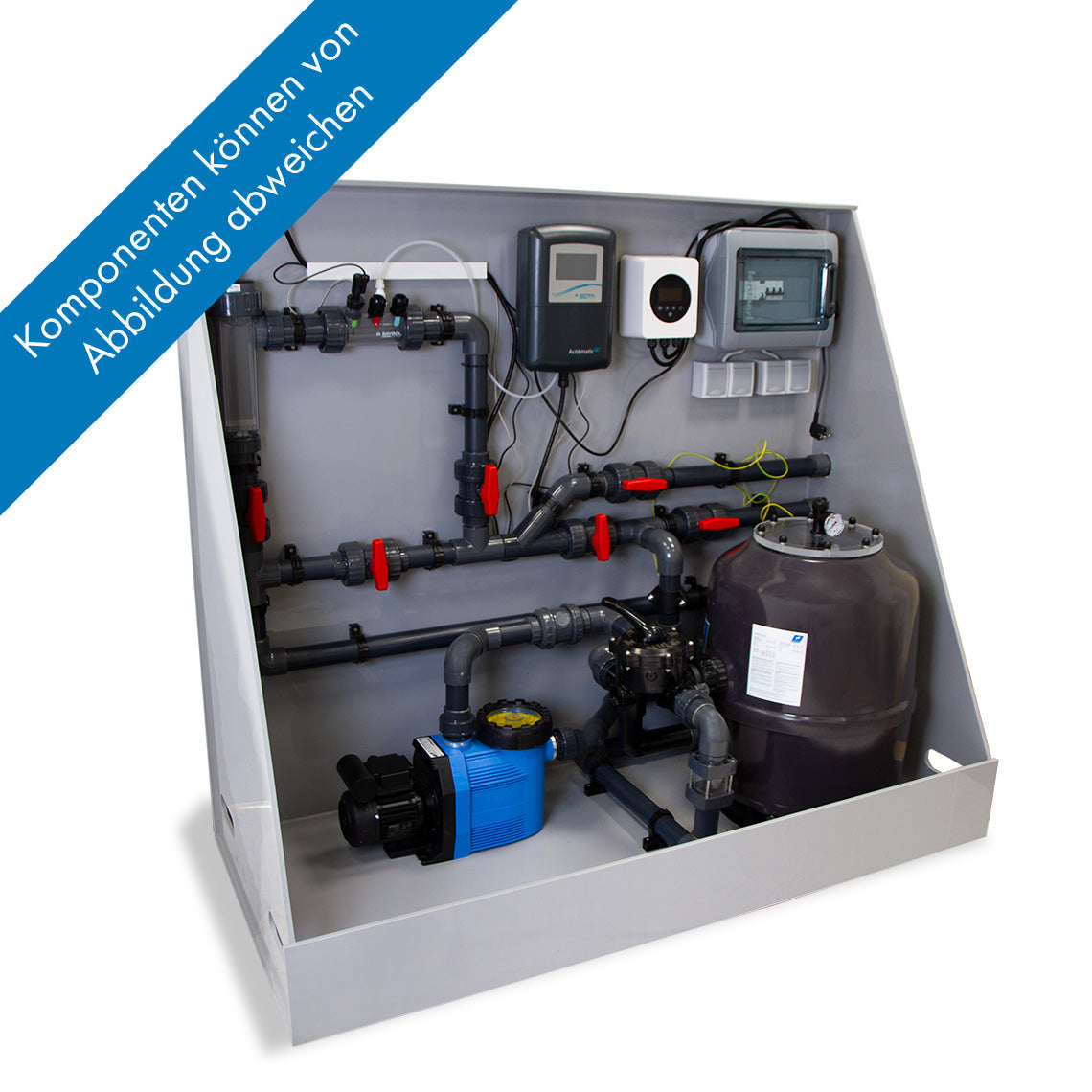 Technikwand verrohrt und verkabelt