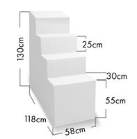 TrendStone Basis Set | Rechteckpool 700 x 350 x 150 cm | Hellgrau | Treppe Variofit 58 links