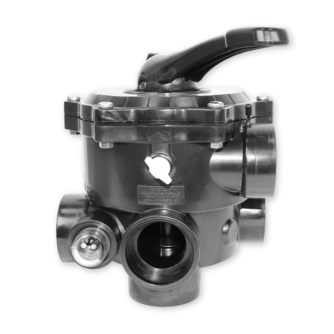 Peraplas 6 Wege Side Mount Rückspülventil Ocean V6 ND SM10 3 1 1/2" ABS | Schwarz