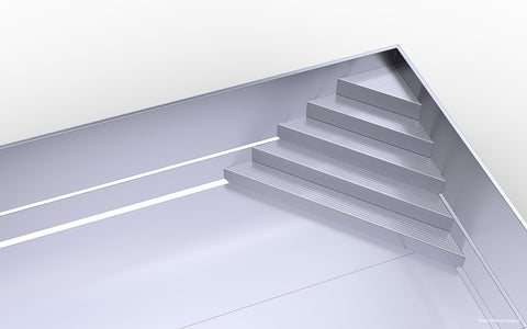 Ecktreppe diagonale Stufen