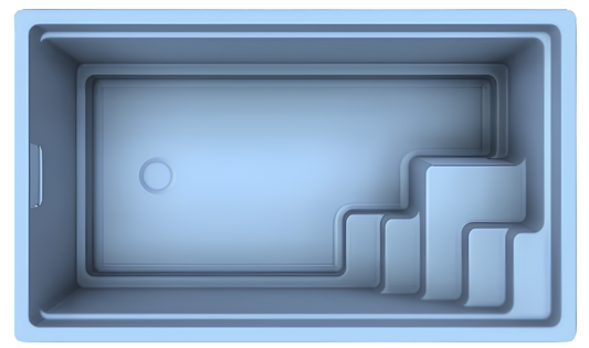 GFK Becken Saphir 450 | Beckenaußenmaße: 450cm x 270cm x 153cm