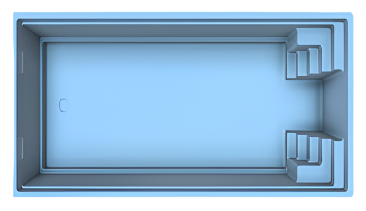 GFK Becken Platinum 1000 | Beckenaußenmaße: 1000cm x 380cm x 153cm