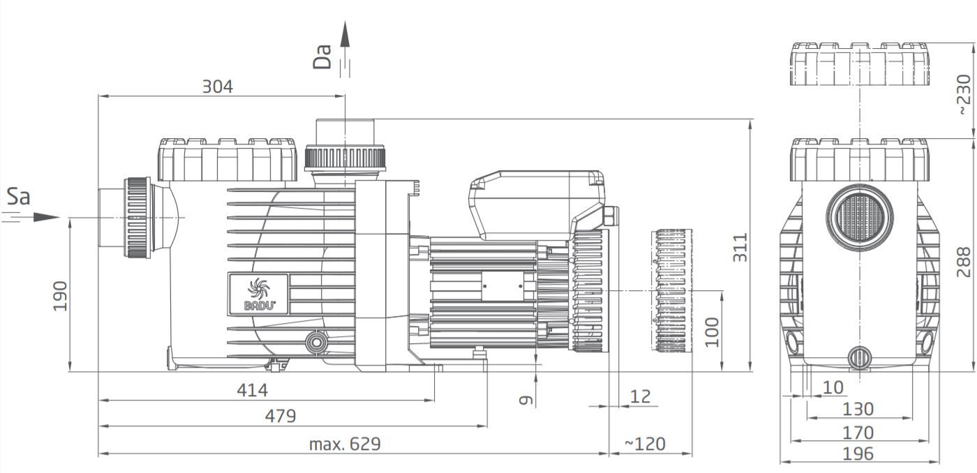 Speck Poolpumpe BADU Gamma Eco VS | 230 V | 1,10 kW